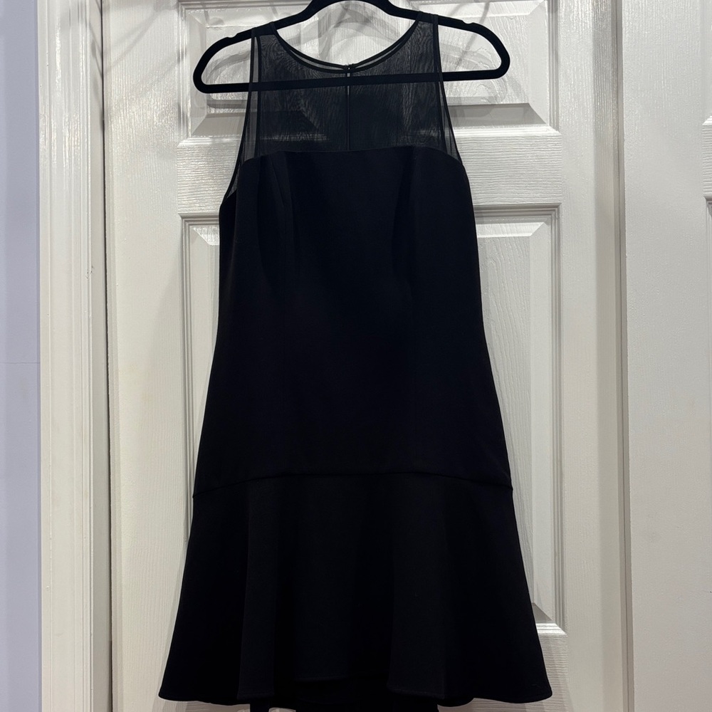 Club Monaco Black Mesh Mini Dress